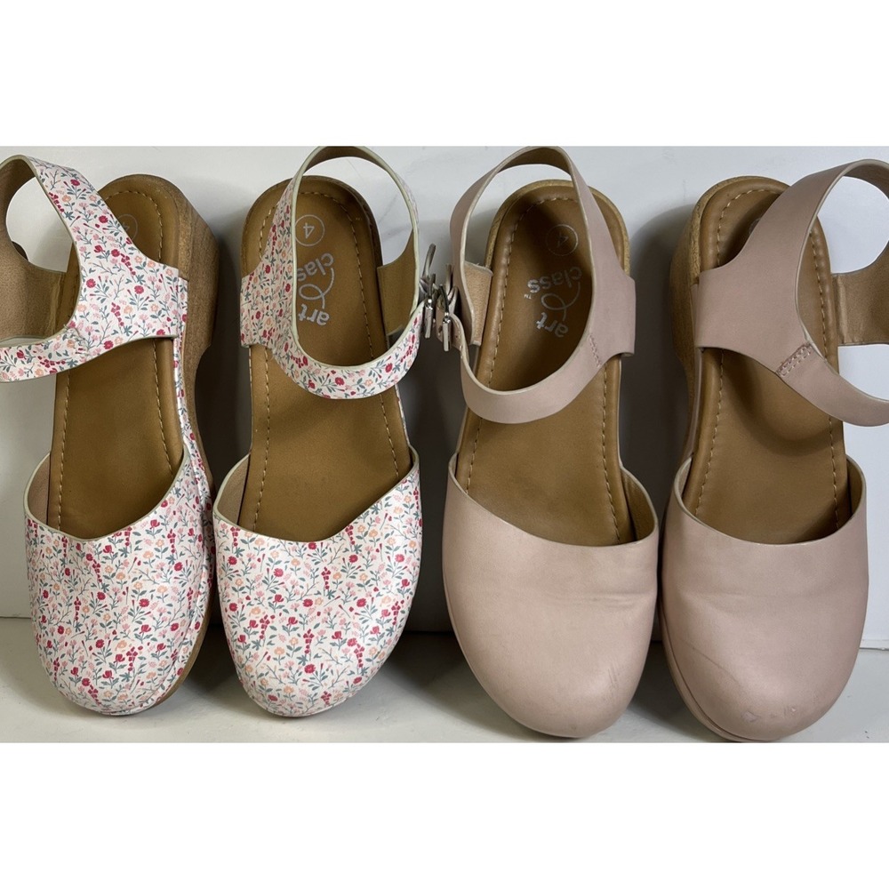 Art Class Girls Size 4 Dress Shoes Sandals Close Toe Lot 2 Pair